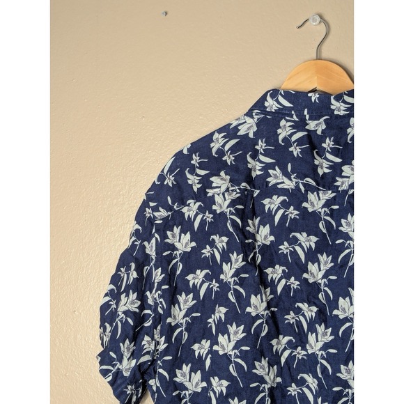 UNTUCKit Parrina SS Shirt 3xL Blue Linen Floral Button Up 2023 - Picture 16 of 16